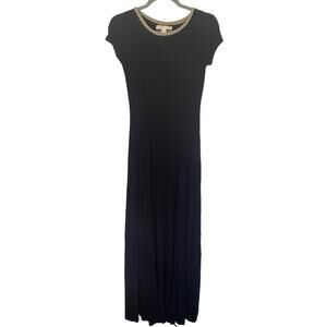 michael kors dress xs Long Maxi Black With Gold Neckline